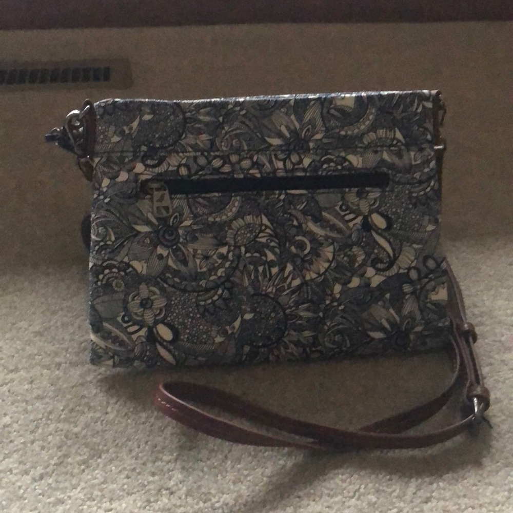 Sakroot crossbody purse. Blue/white floral.